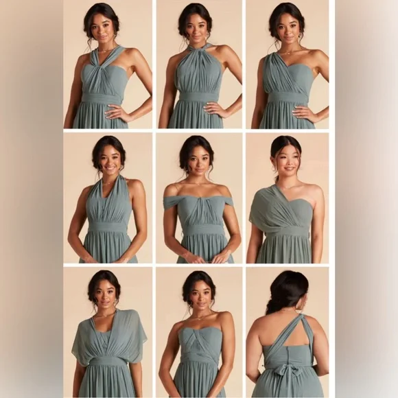 SOLD Birdy Grey Grace Convertible Dress Chiffon Dark Mauve Formal Bridesmaid - Picture 11 of 12